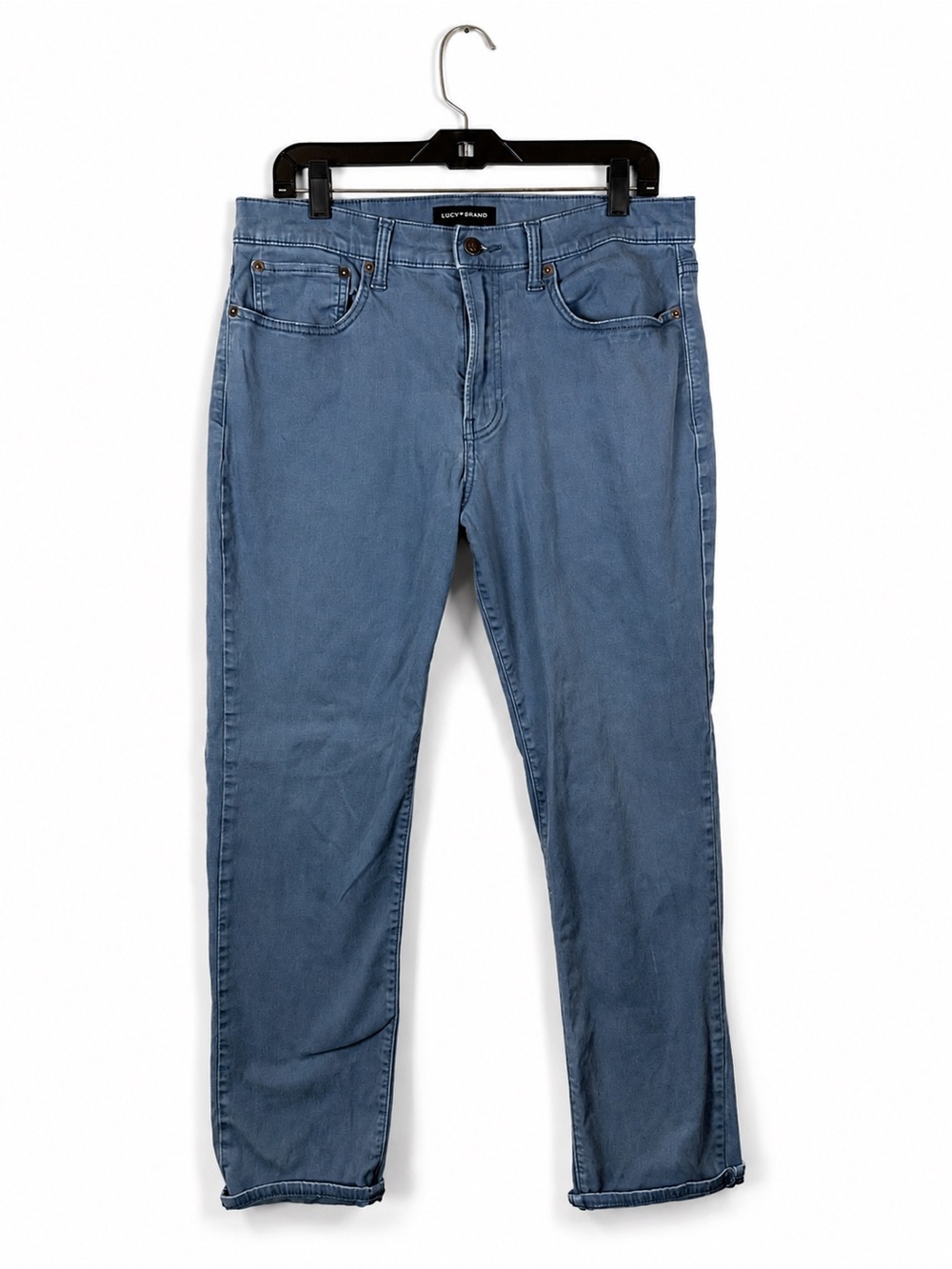 Lucky Brand 121 Slim Straight Blue Jeans Workwear Utility Casual Men's 34x30